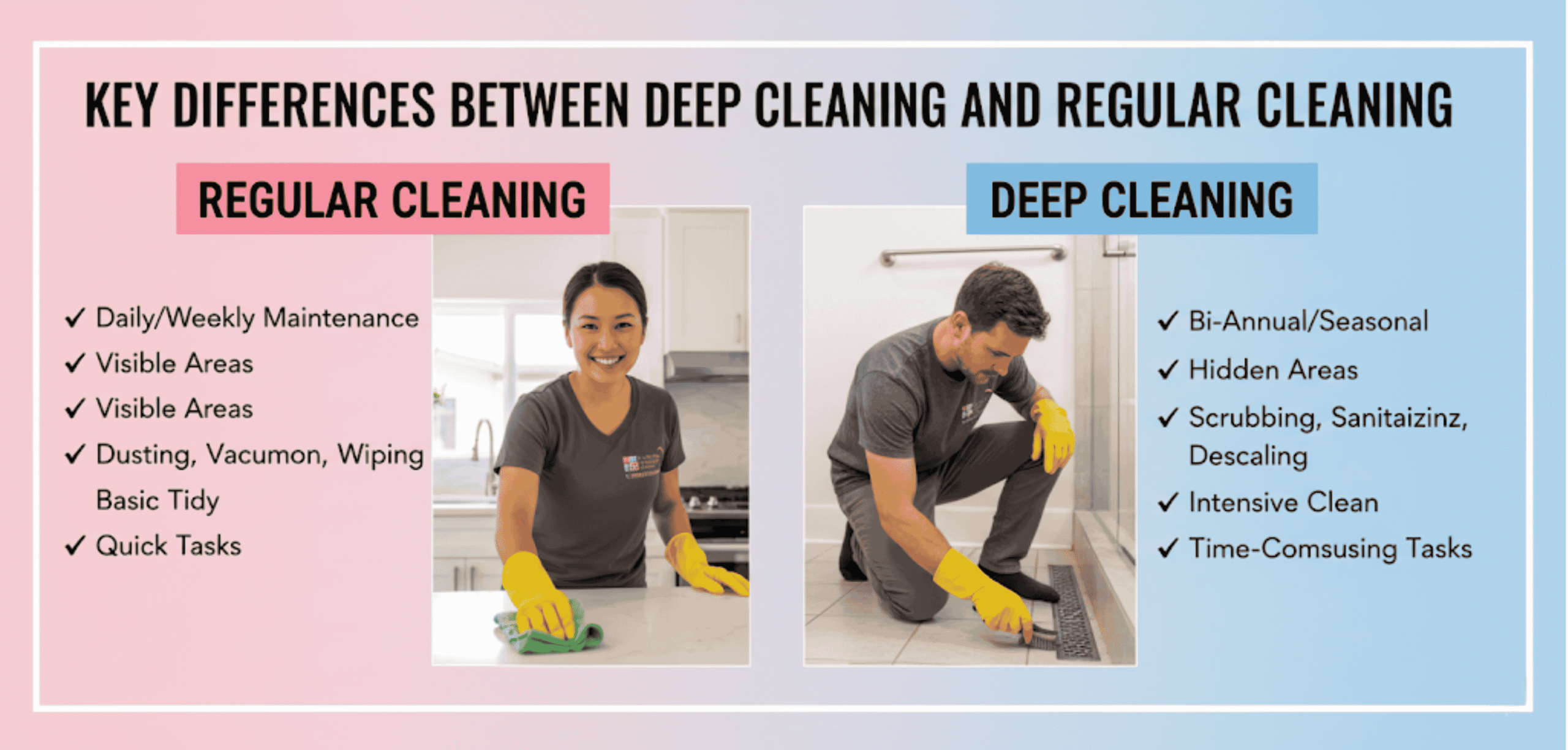 Difference Between Deep Cleaning and Regular Cleaning